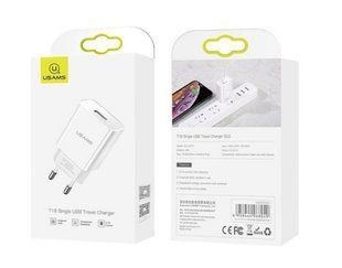 МЗП Usams US-CC075 T18, (1xUSB, 2.1A), white