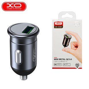 АЗП XO CC46 (1xUSB, QC3.0, 3A, 18W) gray