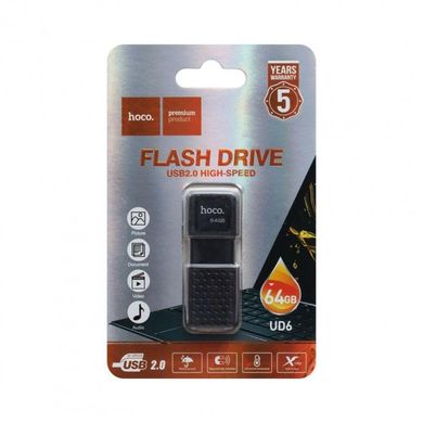Накопичувач HOCO USB Flash Disk Intelligent U disk UD6 64GB, black
