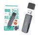 Кардрідер HOCO HB45 Spirit 2-в-1 USB3.0 card reader Gray 10011704 фото 1