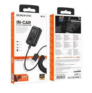FM модулятор BOROFON BC49 June car BT/FM transmitter (black)