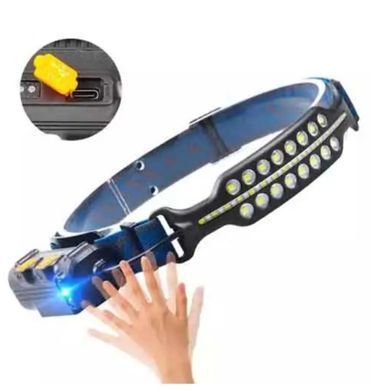 Ліхтар на голову W690-2SMD (white+red), 1x18650, детектор руху, вбудований акум., заряд від Type-C