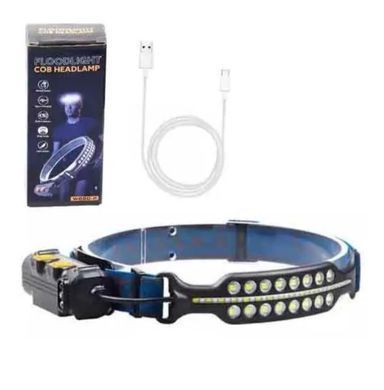 Ліхтар на голову W690-2SMD (white+red), 1x18650, детектор руху, вбудований акум., заряд від Type-C