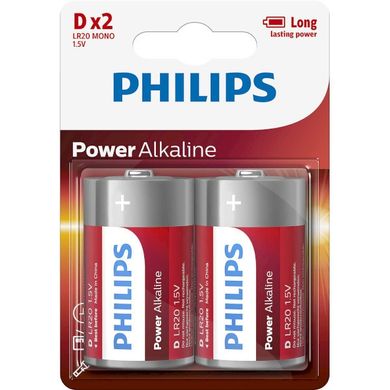 Батарейки Philips Power Alkaline LR20, D (2/24) BL