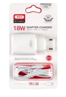 МЗП комплект XO L103 з кабелем Type-C (1xUSB, 3A, 18W, QC3.0) white