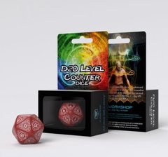 Кубик D20 Level Counter Red & white Die