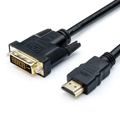 Кабель Atcom DVI-HDMI, 2 ferite 24/24pin, 1.8m. чорний (3808)
