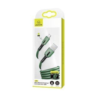 Кабель microUSB Usams U51 Silicone, 2A, 1m., dark green