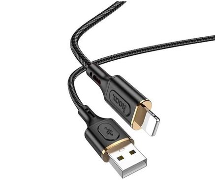 Кабель Lightning HOCO X95 Goldentop charging cable, 2.4A, 1m., black