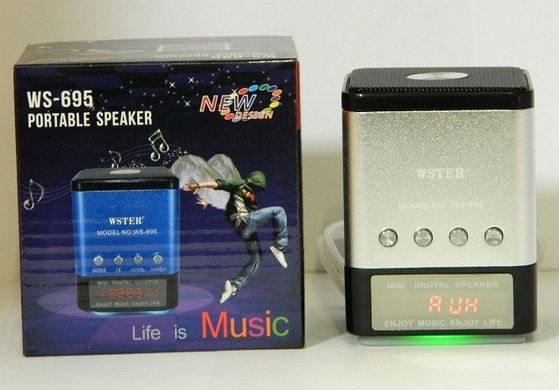 Портативна колонка WS-695 MP3/FM/MicroSD/USB
