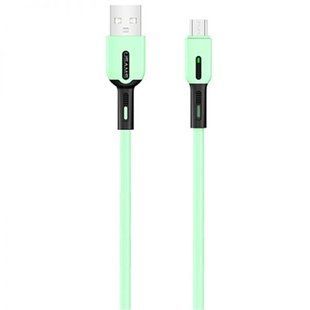 Кабель microUSB Usams U51 Silicone, 2A, 1m., mint green