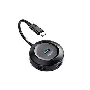 Концентратор USB-HUB US-SJ415 4USB Smart HUB Adapter for Type-C 3.0, black