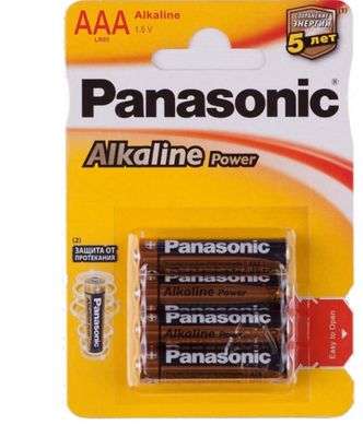 Батарейки Panasonic Alkaline Power LR03, AAA (4/48) BL