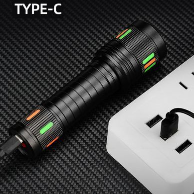Лiхтар ручний 623-TG+COB, zoom, вбудований акумулятор, ЗП Type-C