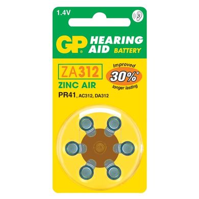 Батарейки для слухових апаратів GP ZA312-D6