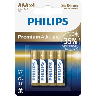 Батарейки Philips Premium Alkaline LR03, AAA (4/48) BL