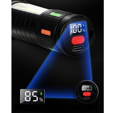 Лiхтар ручний 623-TG+COB, zoom, вбудований акумулятор, ЗП Type-C
