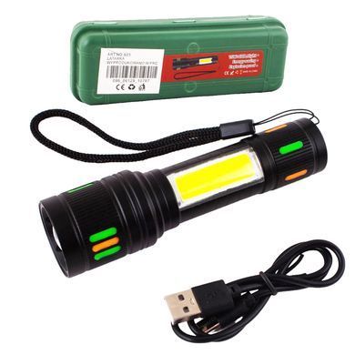 Лiхтар ручний 623-TG+COB, zoom, вбудований акумулятор, ЗП Type-C