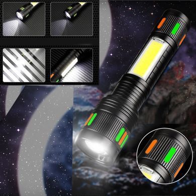 Лiхтар ручний 623-TG+COB, zoom, вбудований акумулятор, ЗП Type-C