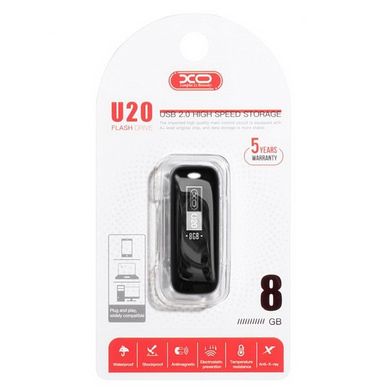 Накопичувач XO U20 8GB USB 2.0 (чорний)