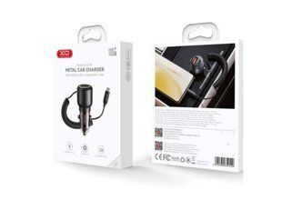 АЗП комплект XO CC59 з вбудов. кабелем Type-C 110W (USB+Type-C) Black