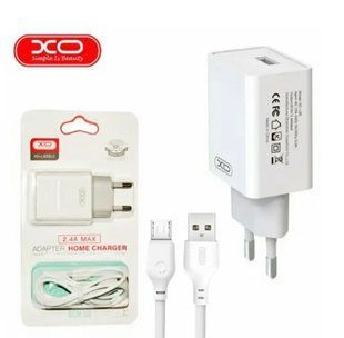 МЗП комплект XO L93 з кабелем microUSB (1xUSB, 2.4A, 12W) white