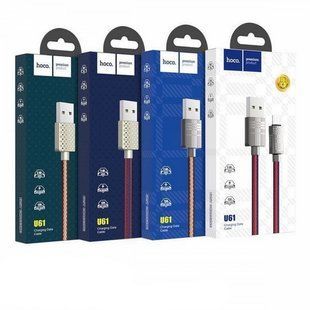 Кабель microUSB HOCO U61 Trasure, 1.2m., 2.4A, blue