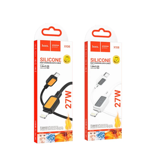 Кабель Type-C to Lightning HOCO X108 Benefit silicone charging Data, 27W, 1m. white