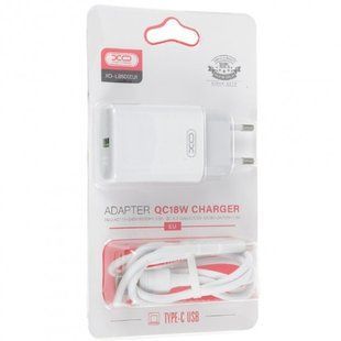 МЗП комплект XO L85D з кабелем microUSB (1xUSB, 3A, 18W) white