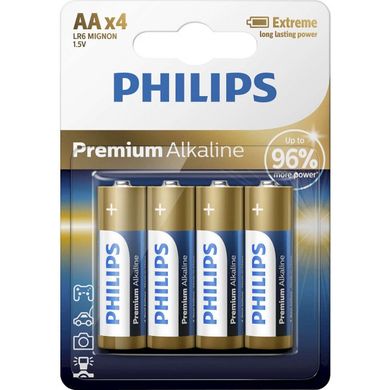 Батарейки Philips Premium Alkaline LR6, AA (4/48) BL