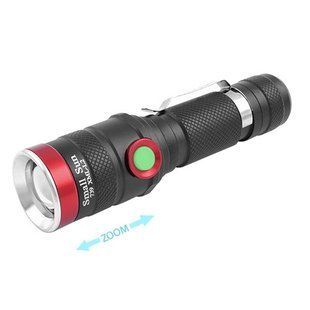 Ліхтар ручний Police 739/736-T6 zoom 1x18650 Затискач, ЗП microUSB