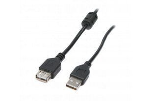 Кабель подовжувач USB 2.0 AM/AF, ferrite (USB: тато - мама) 1.8m Black (07371)