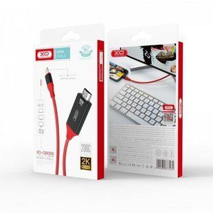 Кабель Lightning to HDMI XO GB006, 2m., 1080p., black