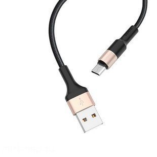 Кабель microUSB HOCO X26 Xpress, 1m. black-gold