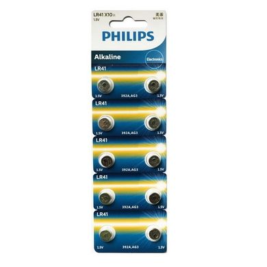 Батарейки для годинників Philips LR41 (392, AG 3) 10 BL