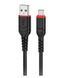 Кабель Type-C HOCO X59 Victory charging cable, тканина, 3A, 3m. Black 10011552 фото 2
