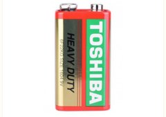 Батарейки Toshiba 6F22, 9V крона (1/10) red