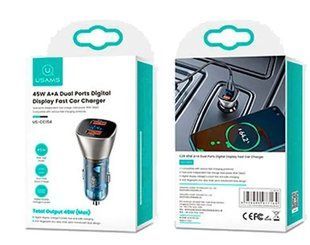 АЗП USAMS C29/US-CC154 Display 2xUSB (45W 5A) Light Gold