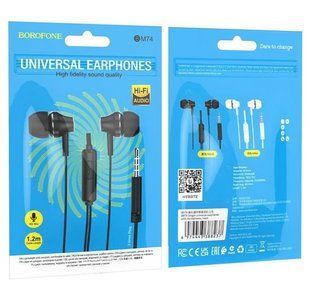 Гарнітура з мікрофоном вакуумна Borofone BM74 Singer Universal, 1.2m, black