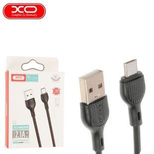 Кабель microUSB XO NB200 Braided, 2.1A, 1m., Black