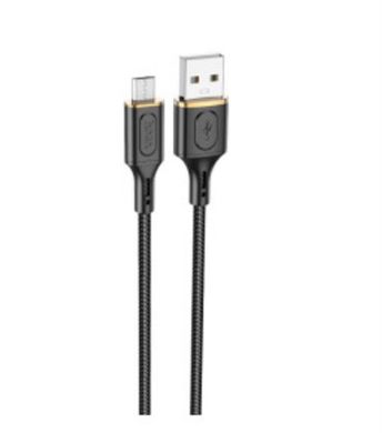 Кабель microUSB HOCO X95 Goldentop charging cable, 2.4A, 1m., black