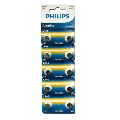 Батарейки для годинників Philips LR44 (A76/AG 13) 10 BL