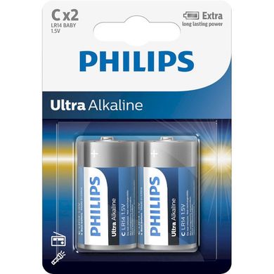 Батарейки Philips Ultra Alkaline LR14, C (2/24) BL