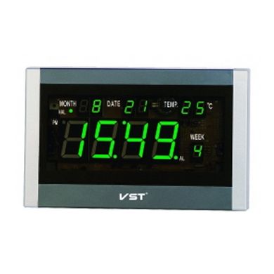 Годинник мереживий VST-771T-4 салатові + пульт