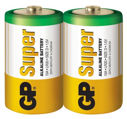 Батарейки GP 13A-S2 Super Alkaline LR20, D, трей 20/120