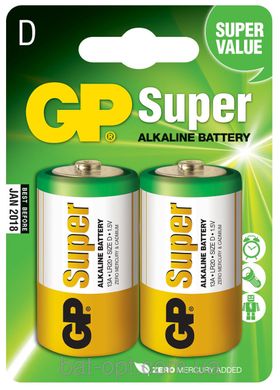 Батарейки GP 13A-U2 Super Alkaline D (LR20)