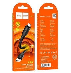 Кабель microUSB HOCO X84 Solid charging, 2.4A, 1m., black
