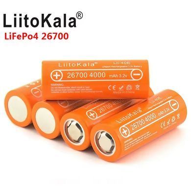 Акумулятор 26700 LiitoKala Lii-40E, 3.2V, 4000mAh (Li-ion)