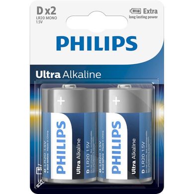 Батарейки Philips Ultra Alkaline LR20, D (2/24) BL