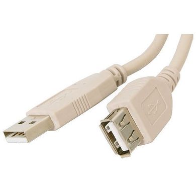 Кабель Atcom подовжувач USB 2.0 AM/AF, 1.8m. білий (USB: папа - мама) (3789)